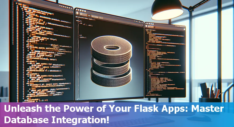 Code snippets showing database integration in Flask