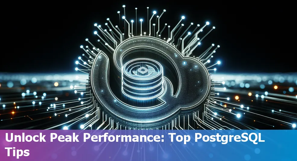 An illustration representing database optimization techniques using PostgreSQL