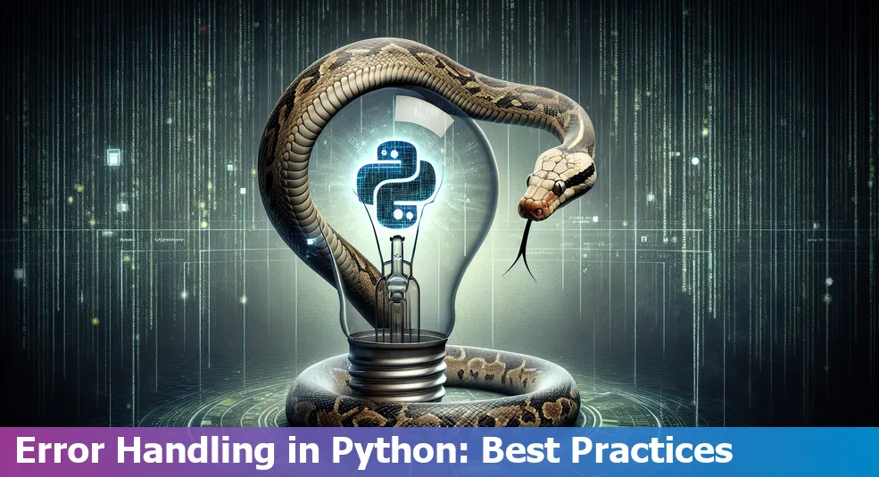 Pythons surrounded by error symbols