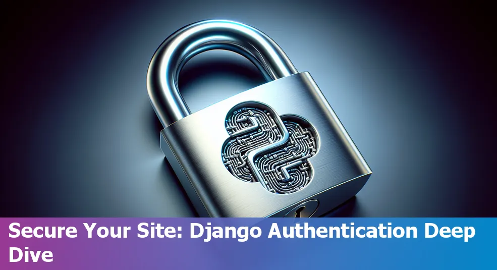 A Django logo with secondary images related to user authentication