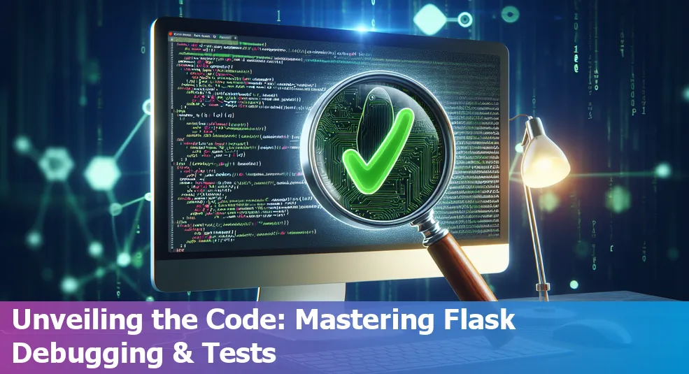 Gears and tools representing testing and debugging of Flask applications