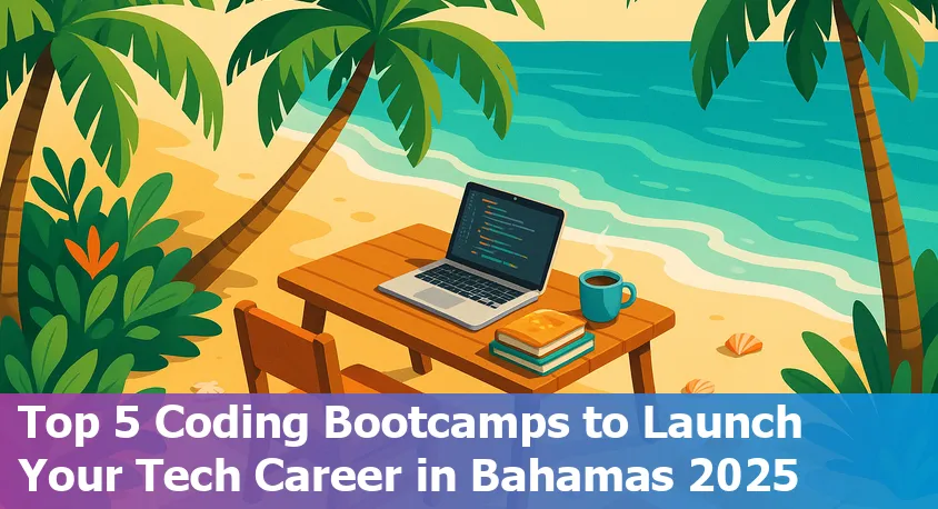 A group of diverse beginners learning to code in a modern classroom setting in the Bahamas.