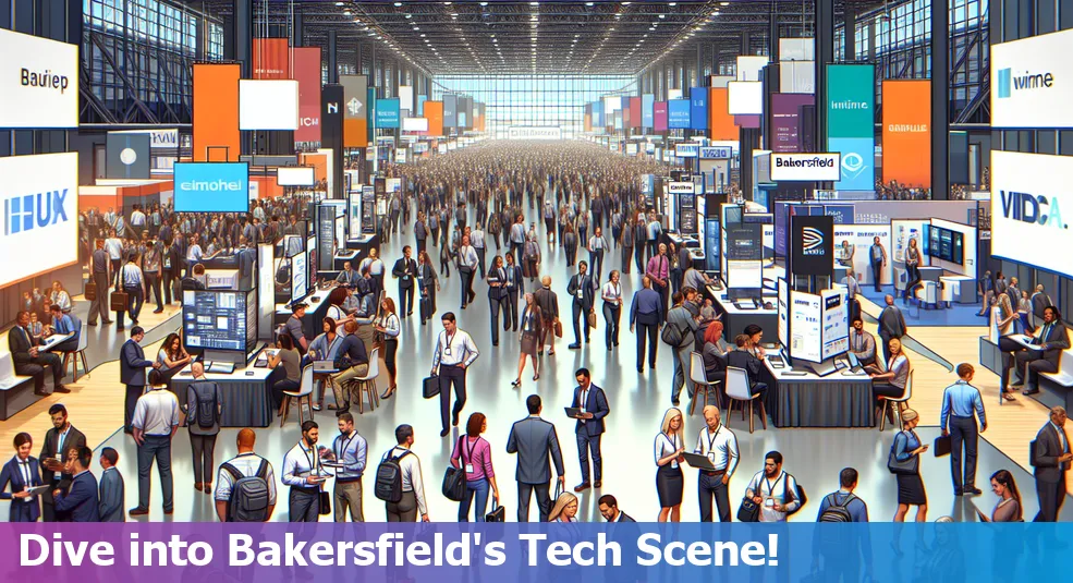 Image depicting a group of tech enthusiasts in Bakersfield attending a conference.