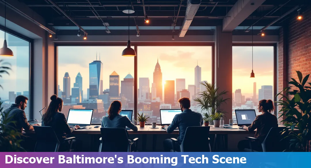 Baltimore, Maryland thriving tech hub with startups and success stories.