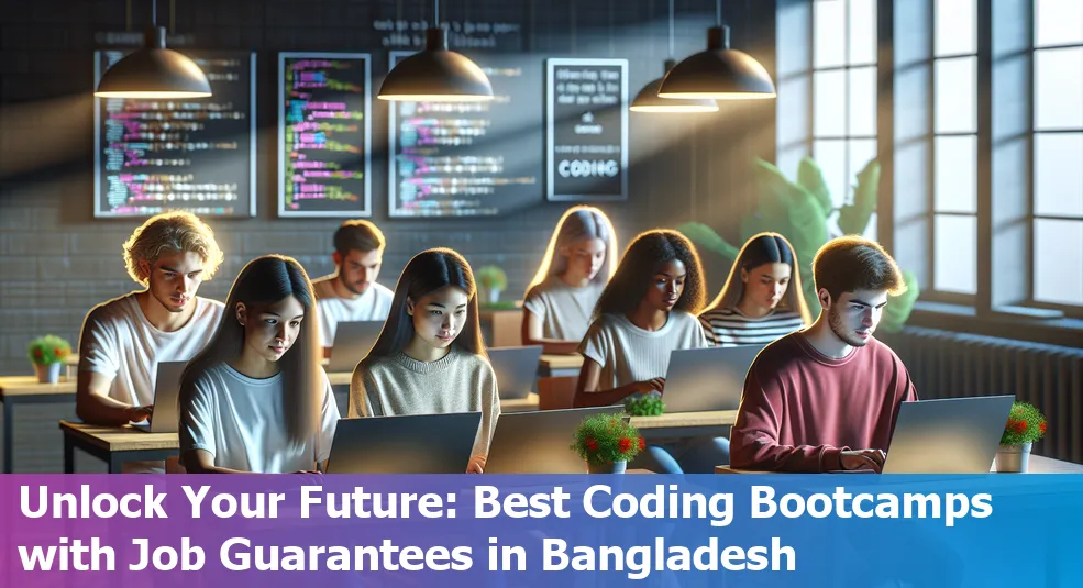 Coding bootcamps with job guarantees in Bangladesh in 2024, featuring top programs and success stories.