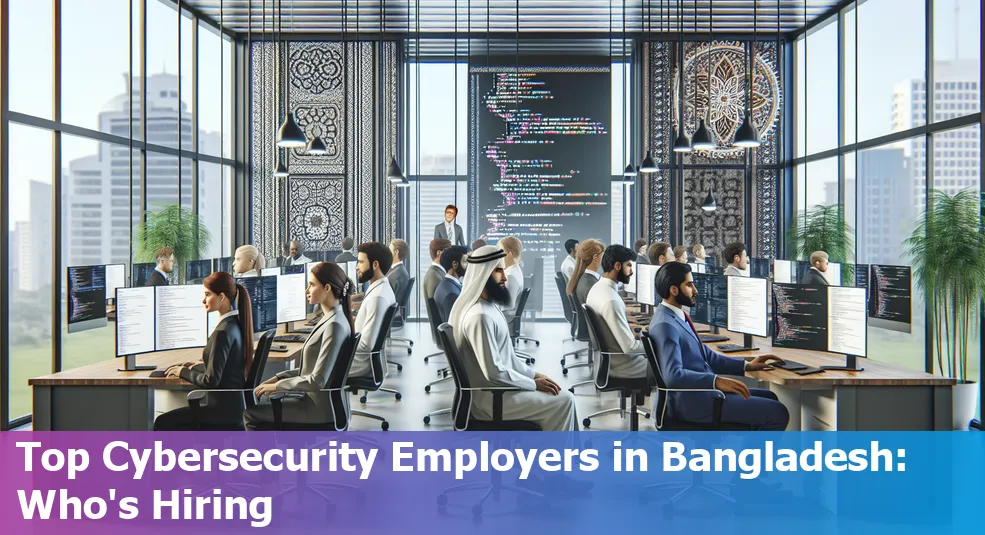 Cybersecurity professionals working in an office in Bangladesh, BD.