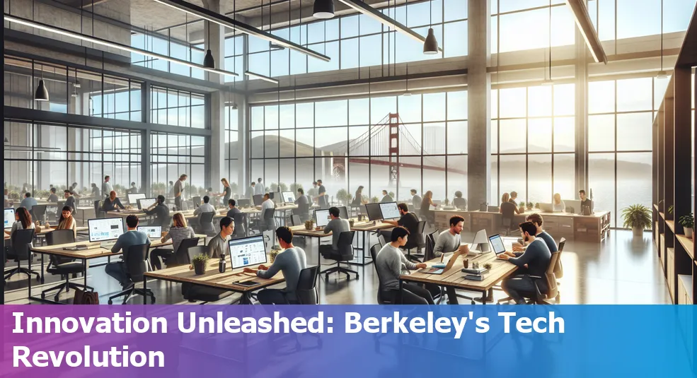 A vibrant tech hub in Berkeley, California featuring startups and innovative success stories.