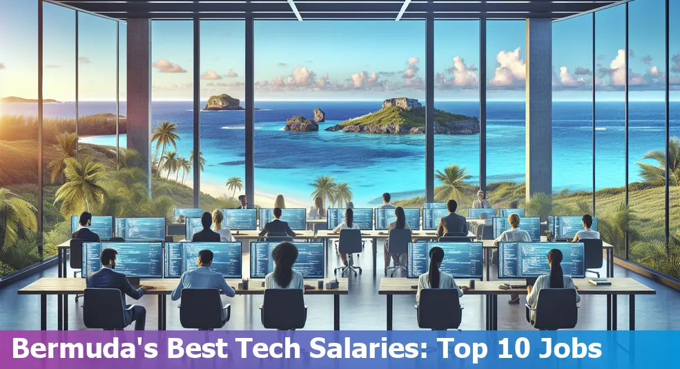 Top 10 high-paying tech jobs in Bermuda - an illustration of tech professionals at work.