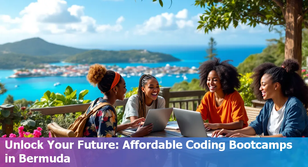 Graphic illustrating the top 5 most affordable coding bootcamps in Bermuda in 2025.