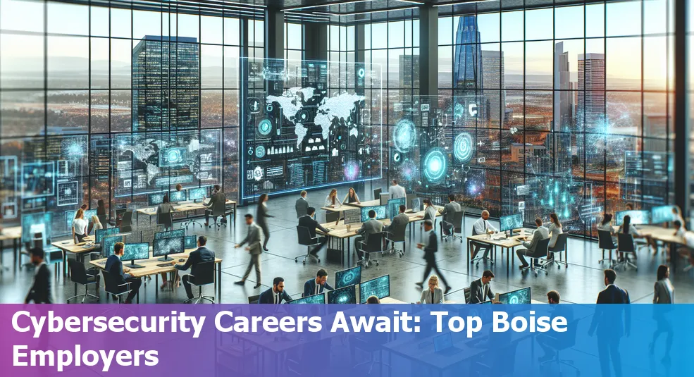 Skyline of Boise, Idaho with text overlay 'Top Cybersecurity Employers in Boise: Who's Hiring and What They Look For'