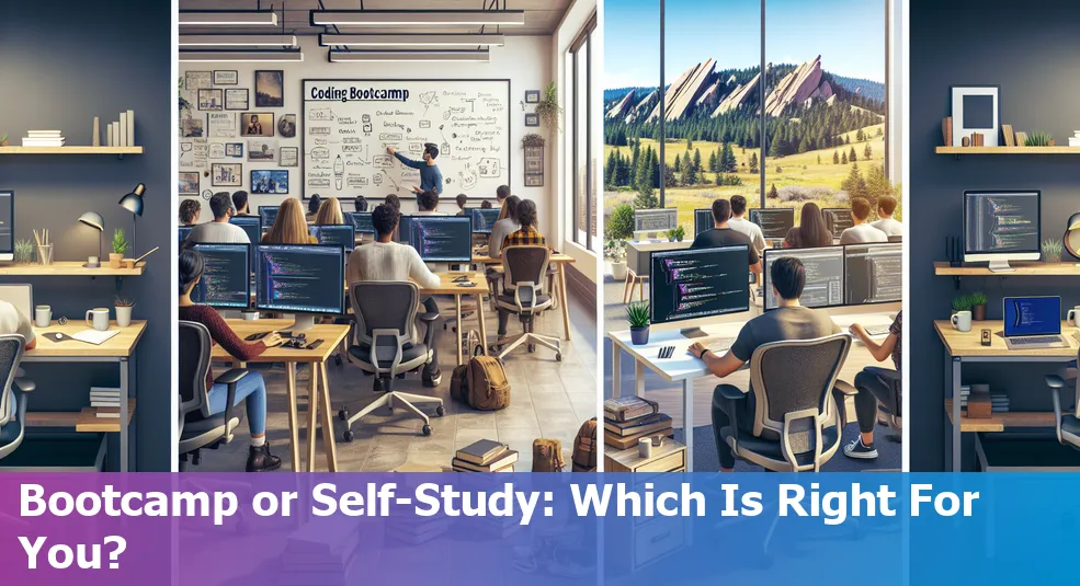 Comparison of coding bootcamps vs. self-study in Boulder, Colorado