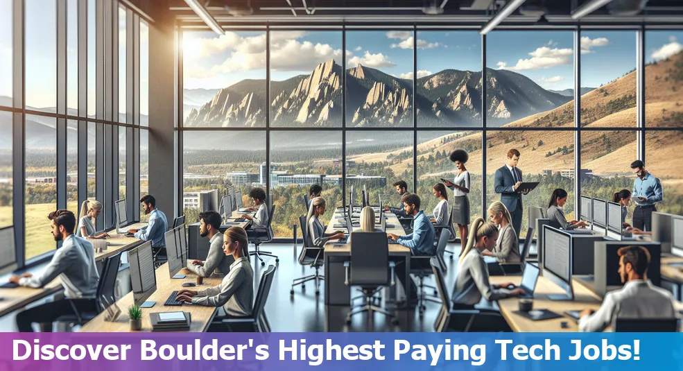 Tech jobs in Boulder, Colorado, with skyline background