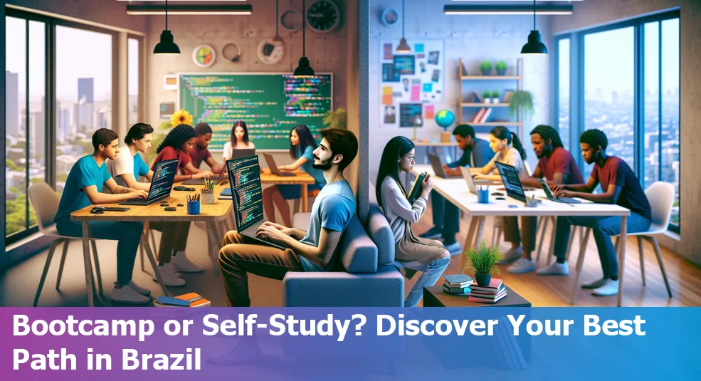 Coding Bootcamps vs. Self-Study in Brazil: Pros and Cons - Brazilian students learning coding