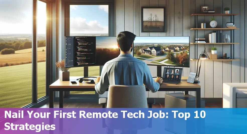 A person working remotely on a laptop, showcasing various tools and strategies to land a remote tech job from Carmel in 2024.