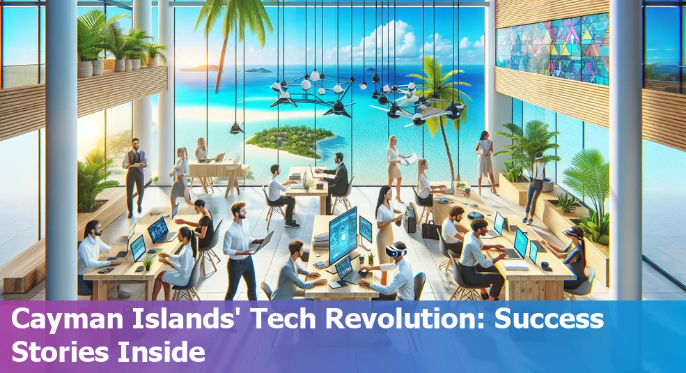 Tech hub in Cayman Islands featuring startups, coworking spaces, and community events.