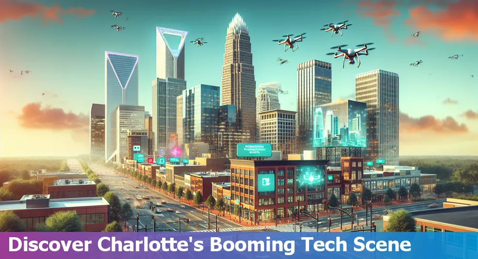 Skyline of Charlotte, North Carolina, showcasing its status as a thriving tech hub