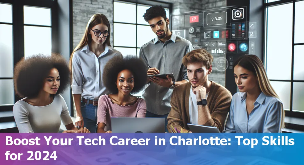 A map of Charlotte, NC highlighting tech industry growth and in-demand skills for 2024.