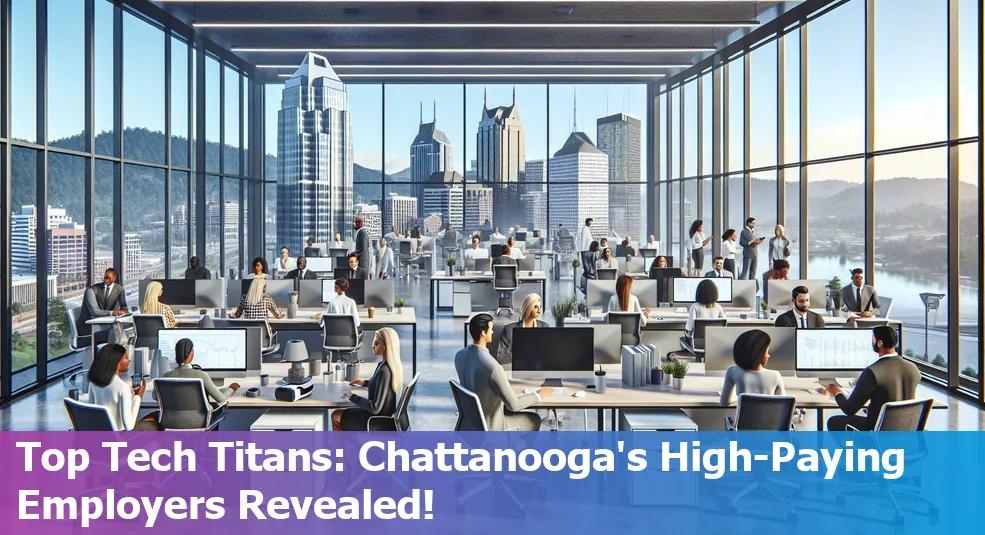 Skyline of Chattanooga, Tennessee, US illustrating top tech companies and high salaries