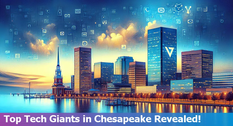 Skyline of Chesapeake, Virginia representing the top-paying tech companies in the area.