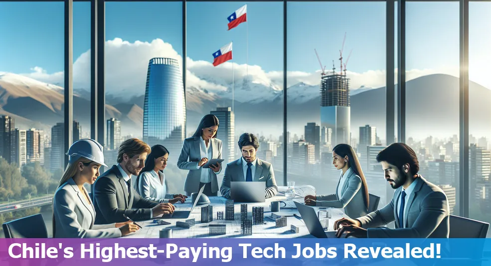 Top 10 high-paying tech jobs in Chile with icons representing different tech positions.