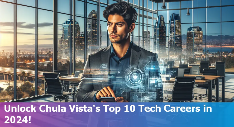 Top 10 best paid tech jobs in Chula Vista in 2024 - chart illustrating various job titles and salaries.