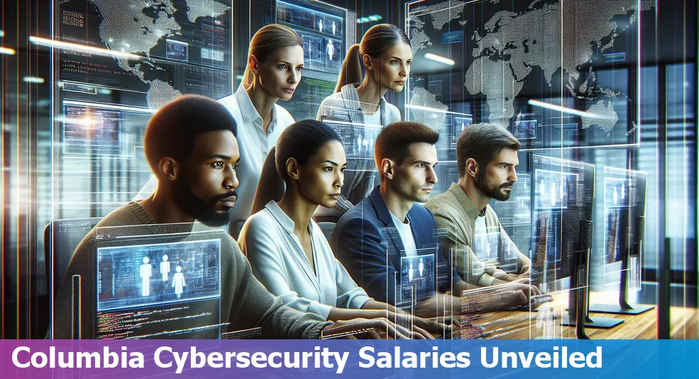 Chart showing cybersecurity salaries in Columbia, South Carolina, US.