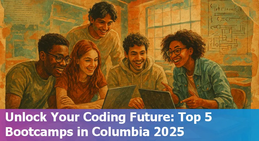 Students coding together at a tech bootcamp in Columbia, South Carolina, in 2025