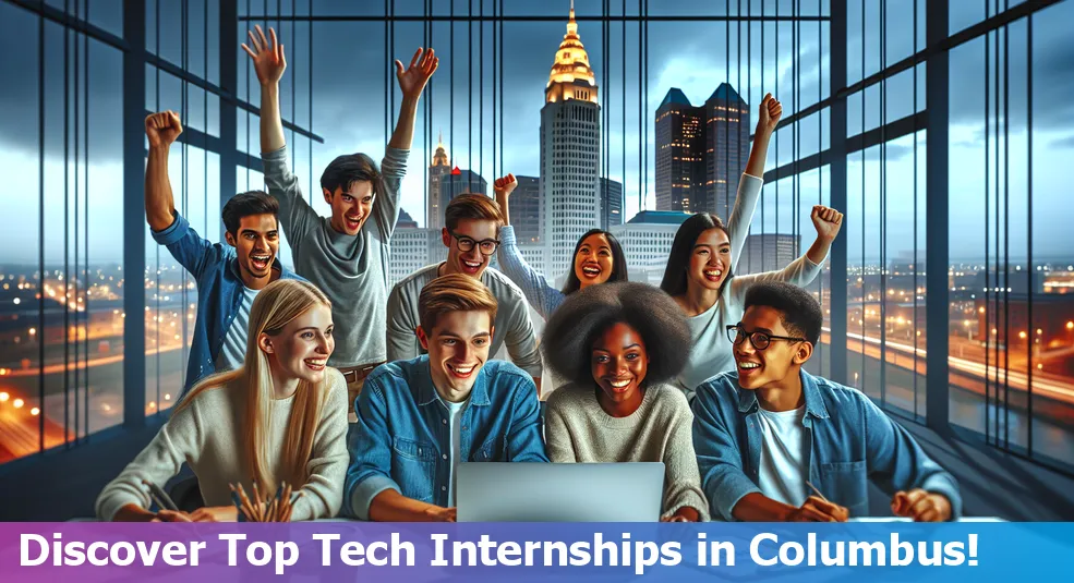 A cityscape of Columbus, Ohio, highlighting tech industry opportunities for internships.