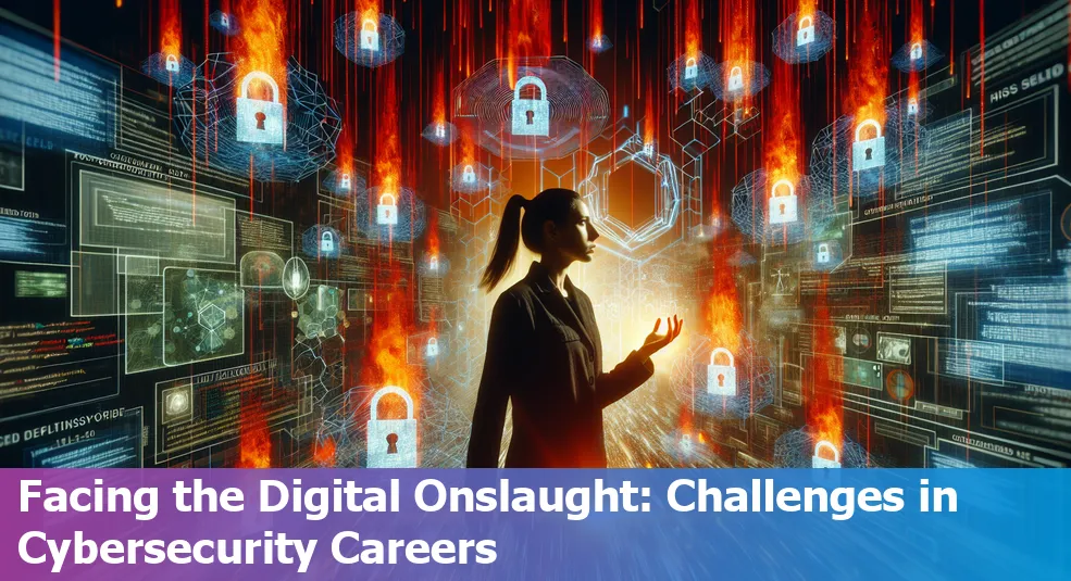 An image representing challenges in a cybersecurity career