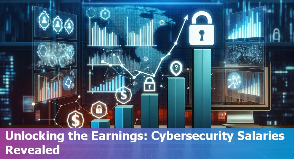 Cybersecurity professional against a backdrop of digital network to represent salary analysis