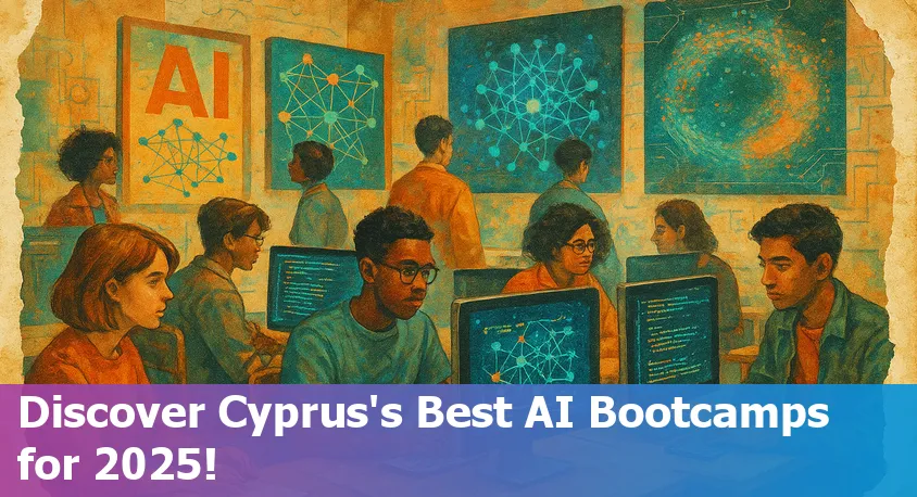 Students attending an AI bootcamp in Cyprus in 2025, engaged in coding and group discussions.