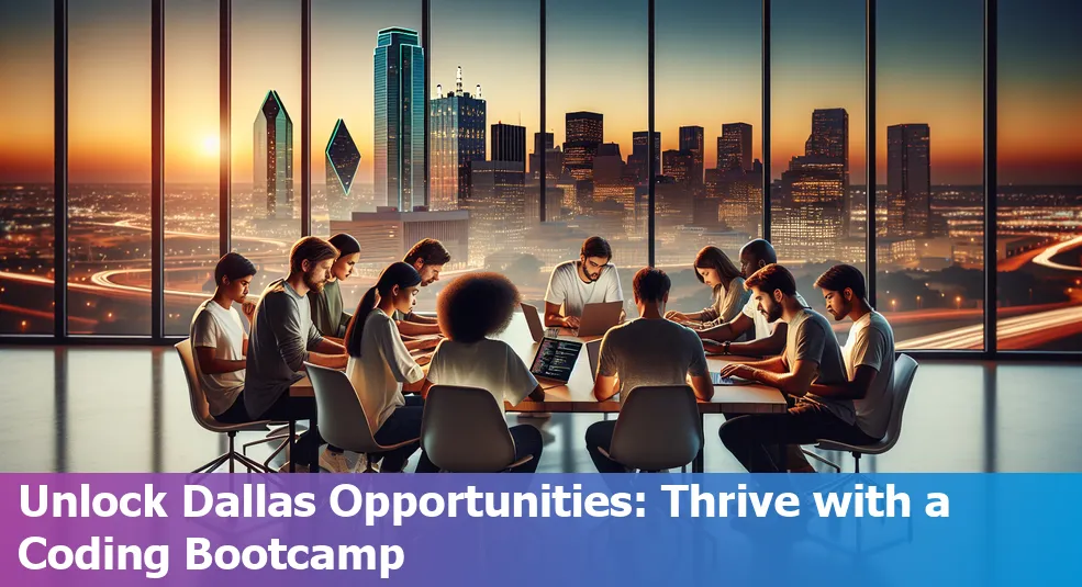 Coding bootcamp students studying in Dallas