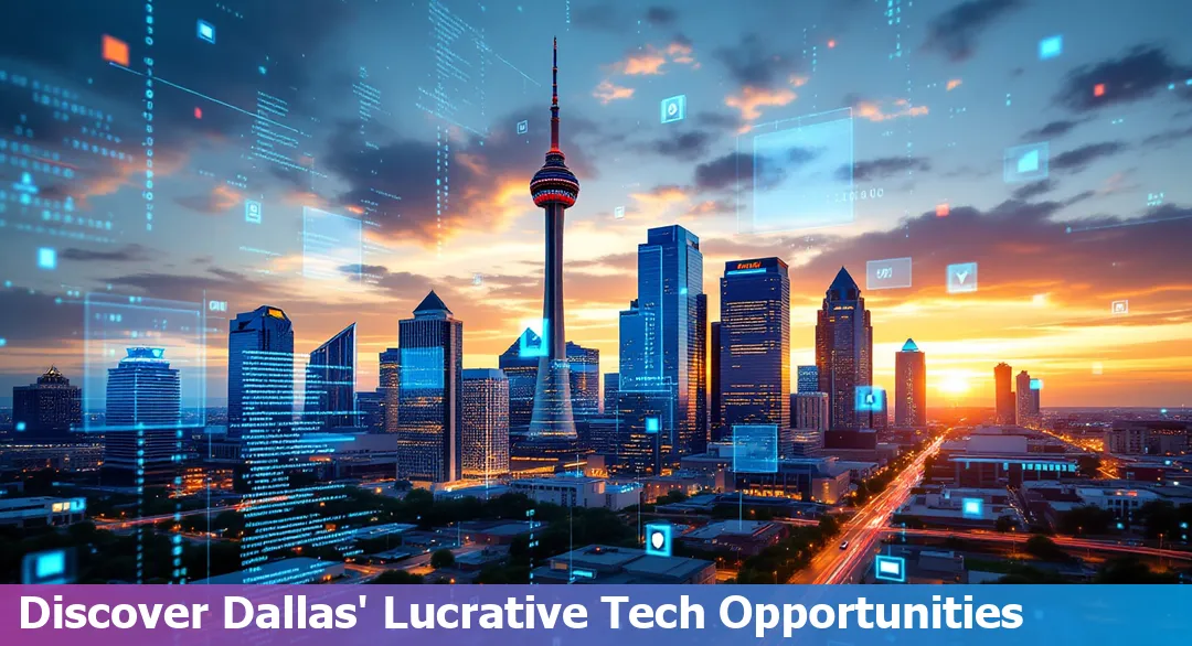Aerial view of downtown Dallas, Texas, highlighting the tech industry landscape.