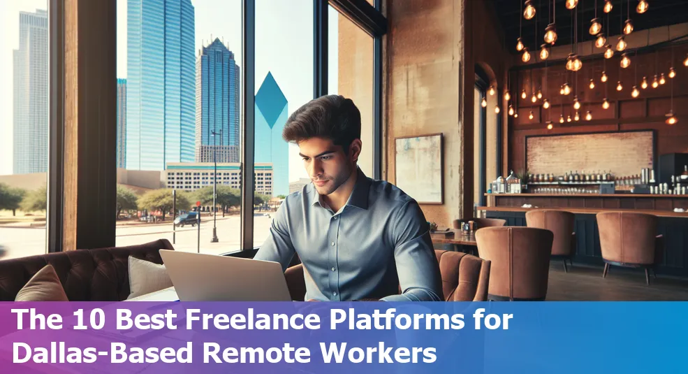 Graphic representation of top 10 freelance platforms for remote workers based in Dallas