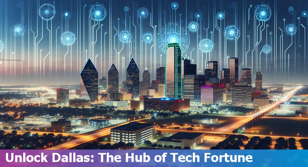 Dallas skyline representing the flourishing tech industry in Dallas.