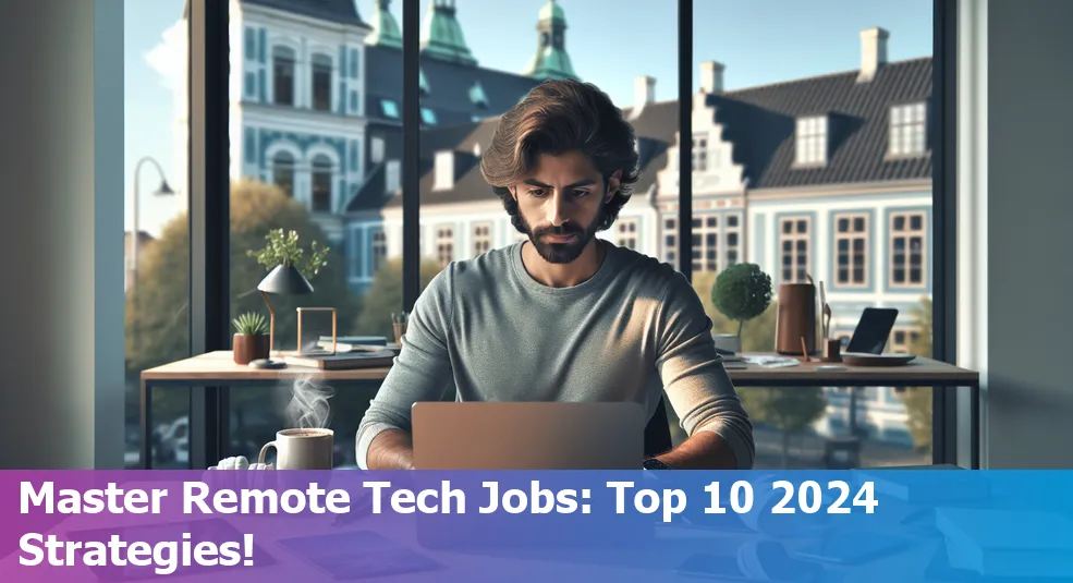 A laptop and a Danish flag, symbolizing remote tech jobs for job seekers in Denmark, 2024.