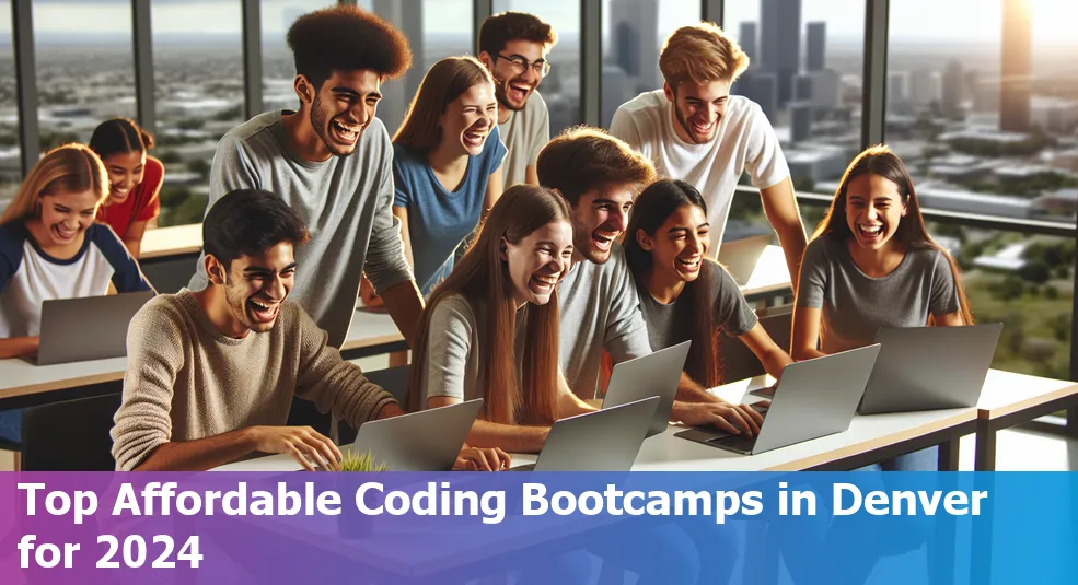 Top 5 most affordable coding bootcamps in Denver in 2024 banner.