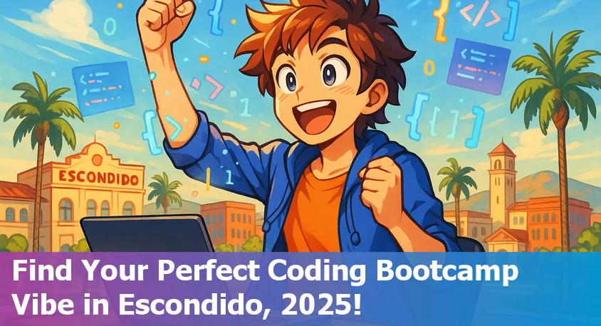 Coding bootcamp students collaborating online and in-person in Escondido, California, 2025
