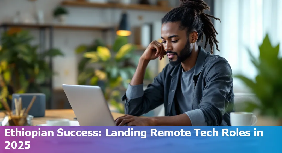 Ethiopian tech professional working remotely from home in 2025.