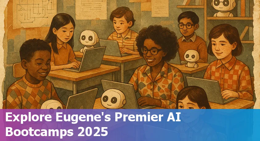 AI bootcamp students learning together in a modern classroom setting in Eugene, Oregon in 2025.