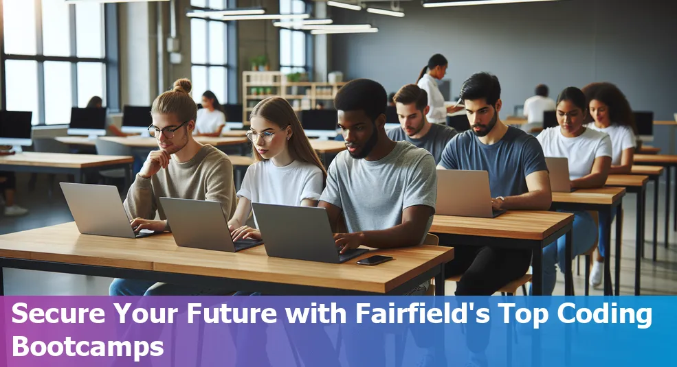 Coding Bootcamp students in Fairfield, California, US working on a project together in 2024