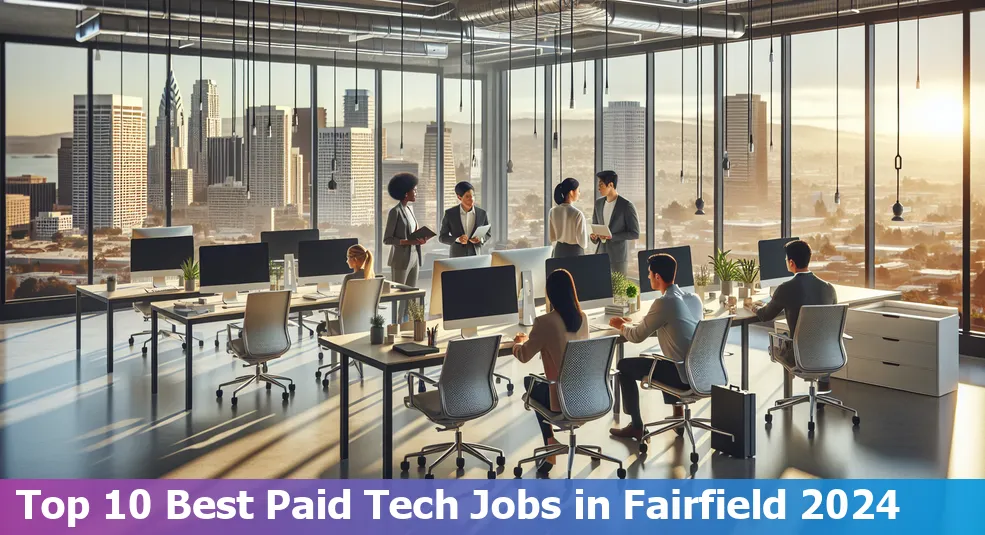 A collage of high-paying tech jobs in Fairfield, California for 2024.