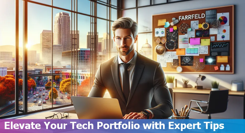 Beginner crafting a tech portfolio on a laptop in Fairfield, California, US