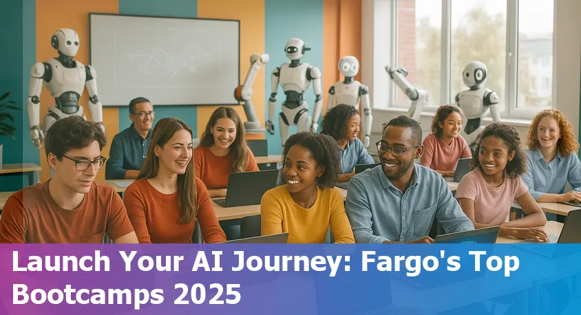 Students in Fargo, North Dakota, learning AI and machine learning online in a modern classroom setting