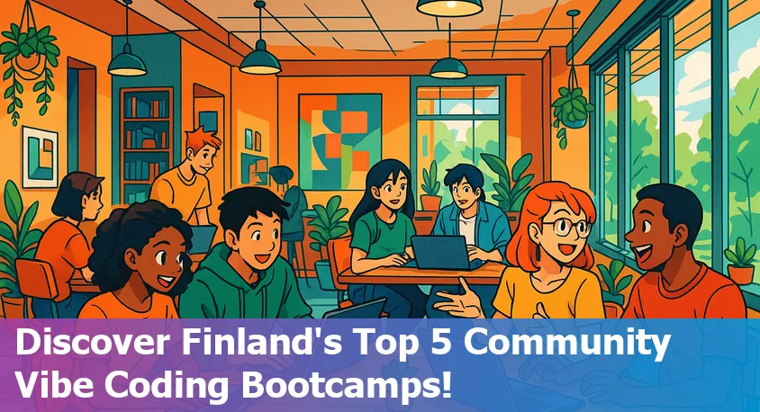 Group of beginner coders collaborating at a coding bootcamp event in Helsinki, Finland, in 2025.