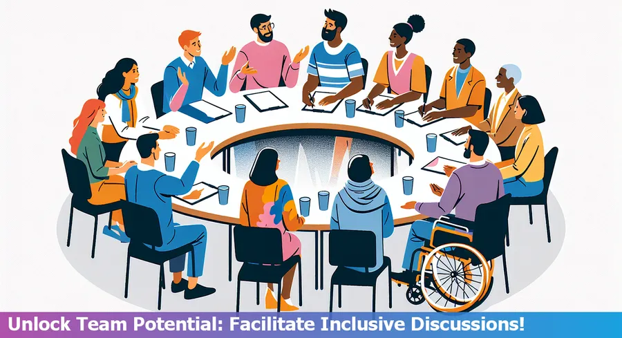 Group of diverse people actively participating in an inclusive team discussion