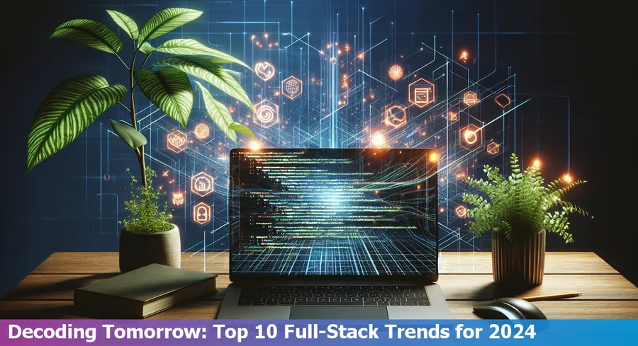 Infographic of the top 10 emerging full-stack development trends for 2024