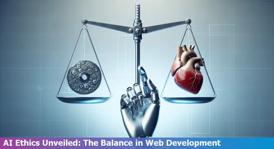 Digital ethics concept illustration representing AI in web development