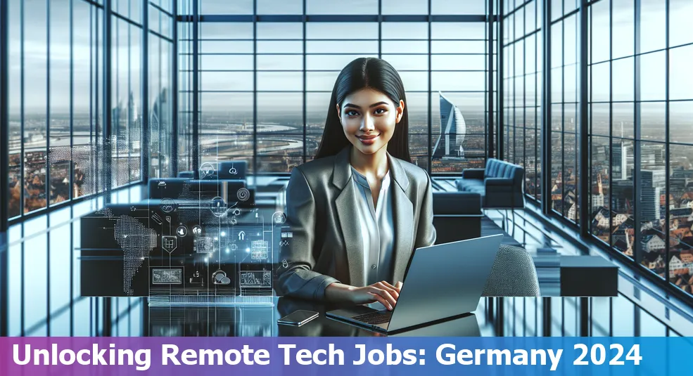 Person using a laptop to search for remote tech jobs from Germany in 2024.