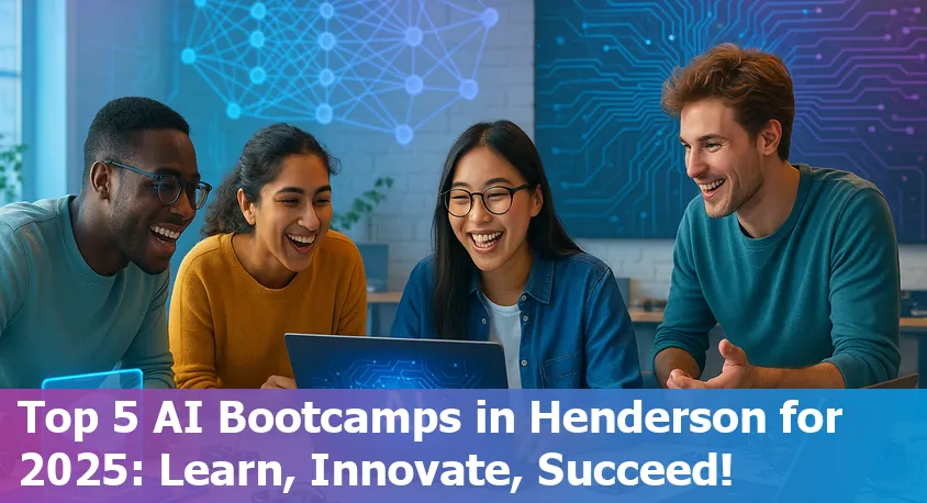 A diverse group of beginners learning AI programming together in a modern classroom in Henderson, Nevada.